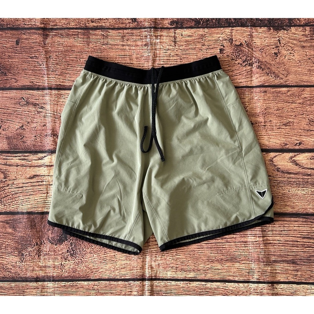 Korsa By Road Runner Sports Shorts Mens Large  Green Running Athletic Zip Pocket